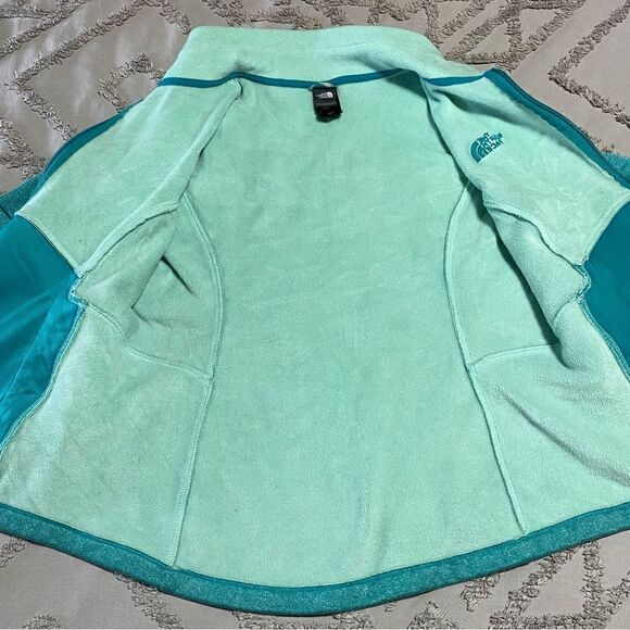 the North Face teal green fleece lined jacket size L - Picture 5 of 12